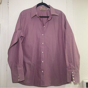 Women’s Button-Up Dress Shirt in light aubergine. Size XL Tall.  100% cotton.